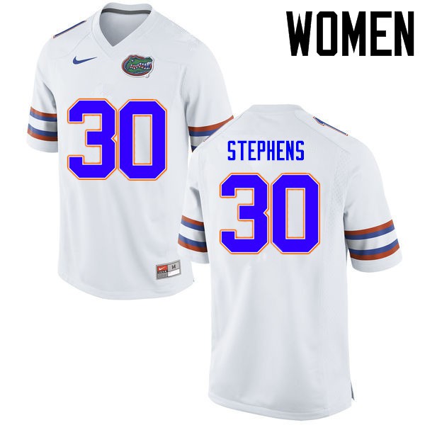 Florida Gators Women #30 Garrett Stephens College Football Jerseys White